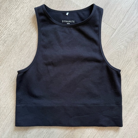 Dynamite Women's Athletic Black Cropped Tank - Picture 1 of 3